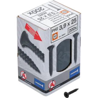 BGS Do it yourself Gipsplaatschroeven - PH2 - Fijne schroefdraad - 3,9 x 25 mm - 200 stuks