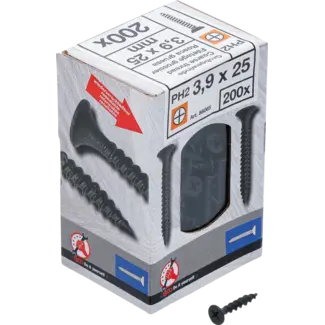 BGS Do it yourself Gipsplaatschroeven - PH2 - grove schroefdraad - 3,9 x 25 mm - 200 stuks