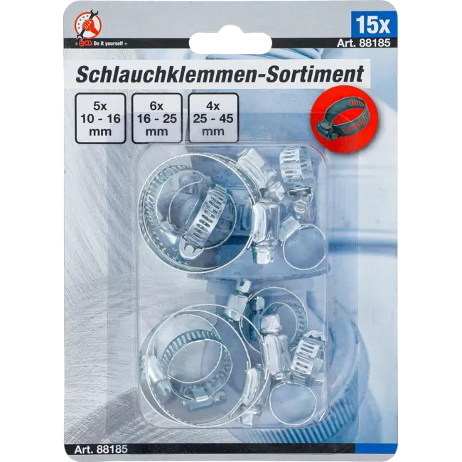 BGS Slangklem assortiment - Ø 10 - 45 mm - 15 delig