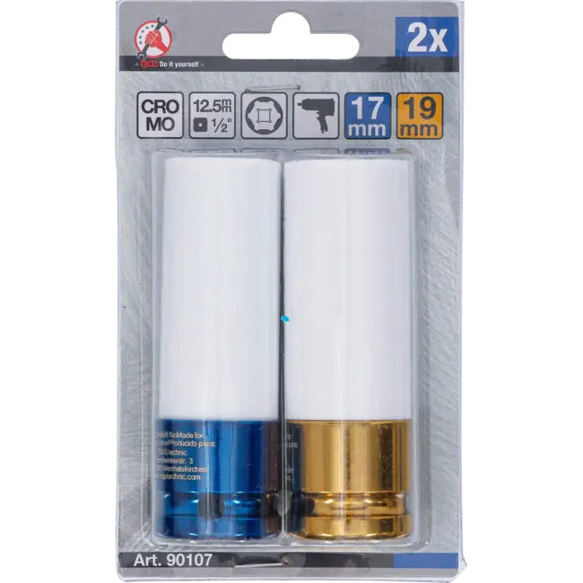BGS Kracht wielmoerdopsleutelset - 1/2" - 17 / 19 mm - 2 delig