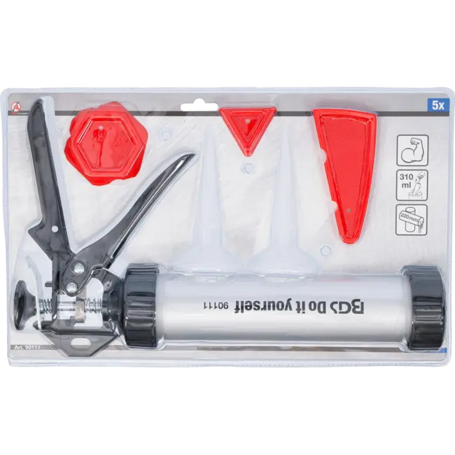 BGS Kitspuit aluminium - met voegstrijker set - 5 delig