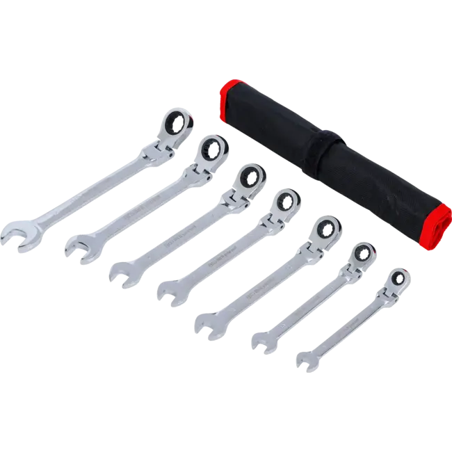 BGS Ratelring-steeksleutelset - flexibele koppen - 8 - 19 mm - 7 delig