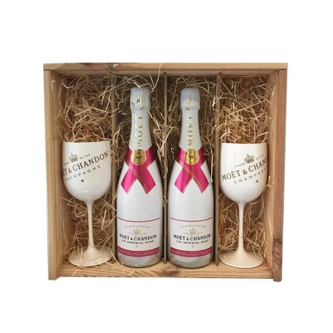 Moët & Chandon Ice Rosé in Geschenkkist 2x 75CL + 2 Glazen