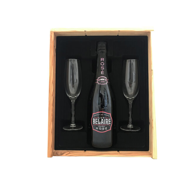 Luc Belaire Rosé Rare Geschenkkist + 2 flutes