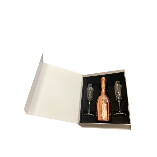 Bottega "Ik vind jou Lief"  Rosé 75cl met 2 flutes geschenkdoos
