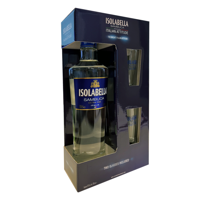 Isolabella Sambuca 70cl met 2 glaasjes
