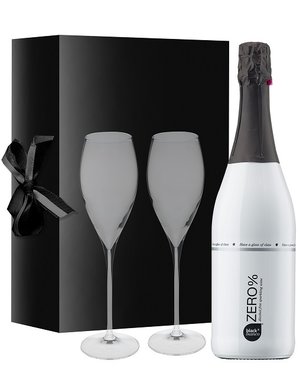 Black & Bianco Sparkling Zero% geschenk met twee glazen