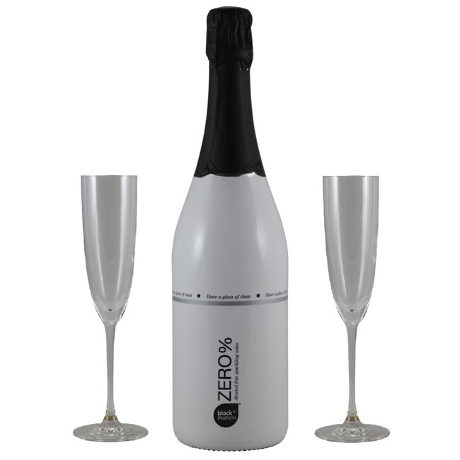 Black & Bianco Sparkling Zero% geschenk met twee glazen
