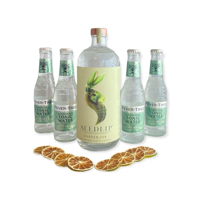 Seedlip Garden 108 Alcoholvrij Gin Tonic pakket Fever-Tree Elderflower
