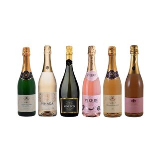 Drankcadeau Alcoholvrije mousserende wijn proefpakket 6 x 75CL Drankcadeau Alcoholvrije mousserende wijn proefpakket 6 x 75CL
