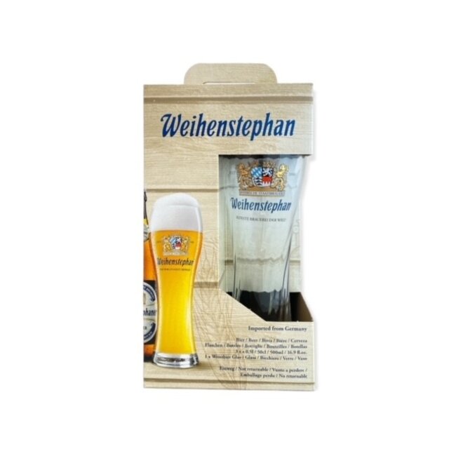Weihenstephan Giftset 3x 0.5L met Glas