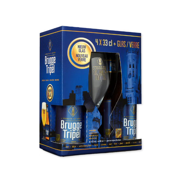 Brugge Tripel 4x 330ml met glas in giftpack