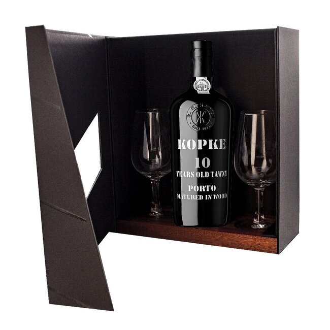 Kopke 10 Years old in geschenkdoos met 2 glazen