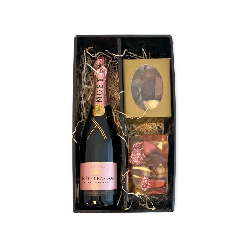 ijzer periode Maak een naam Moët & Chandon Champagne Rosé 75CL Valentijnspakket met Chocolade -  Drankcadeau - Drank Cadeau
