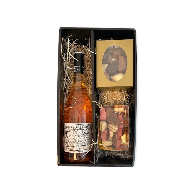 Rock 'n Rolle Valentijnspakket Baby Rosé 75CL met Chocolade