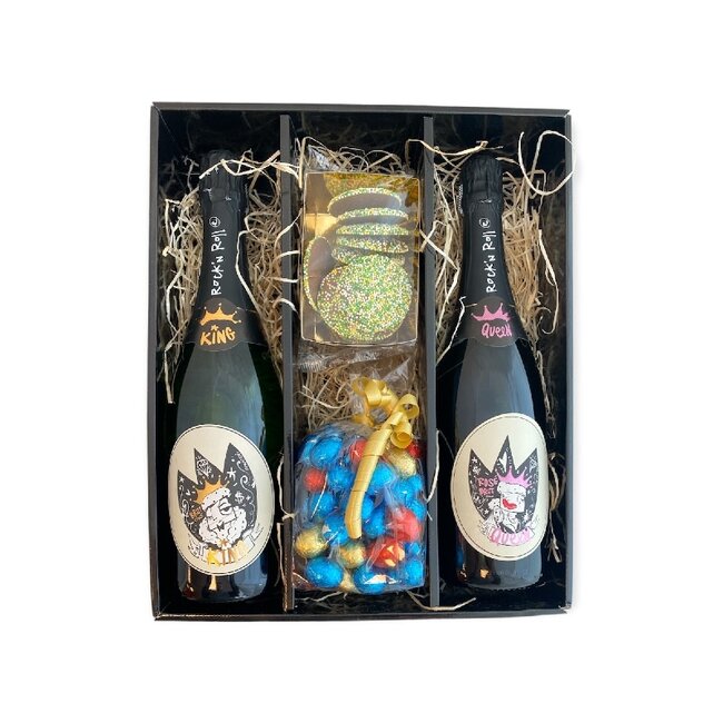 Rock 'n Rolle Paaspakket King & Queen 75CL met Paaseitjes en Paasflikken