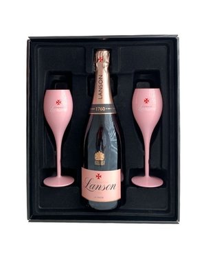 Lanson Le Rosé 75CL in Giftbox met 2 glazen