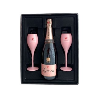 Lanson Le Rosé 75CL in Giftbox met 2 glazen
