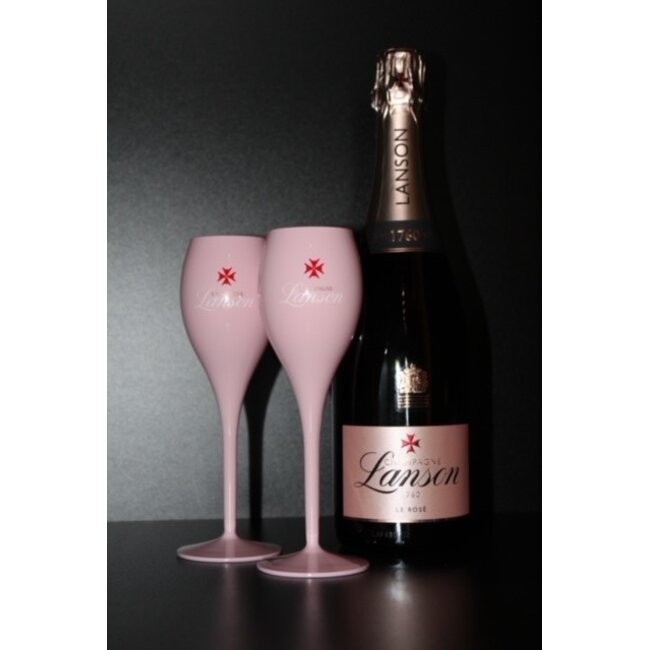 Lanson Le Rosé 75CL in Giftbox met 2 glazen