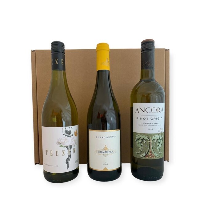 Witte wijn fris en fruitig box 3 flessen