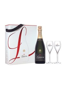 Lanson Le Black Label Brut 75cl met 2 Glazen in Giftpack