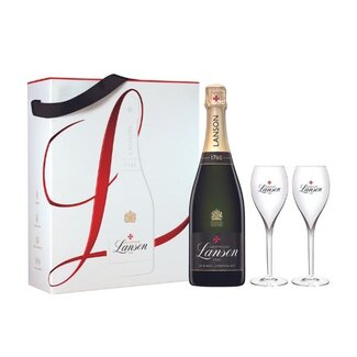 Lanson Le Black Label Brut 75cl met 2 Glazen in Giftpack