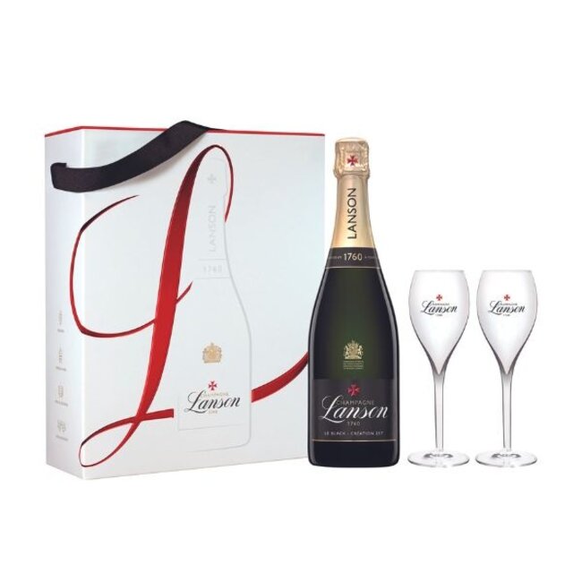Lanson Le Black Label Brut 75cl met 2 Glazen in Giftpack