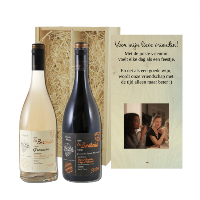 Gepersonaliseerde kist met 2 Wijnen