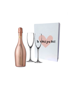 Bottega "Ik vind jou Lief"  Rosé 75cl met 2 flutes geschenkdoos