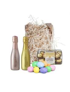 Bottega Paaspakket Gold & Rosë 20cl met Paaseitjes en Ferrero Rocher