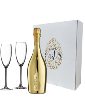 Bottega Gold met 2 flutes Paasgeschenkdoos