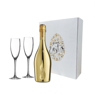 Bottega Gold met 2 flutes Paasgeschenkdoos
