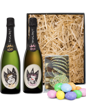 Rock 'n Rolle Paaspakket King & Queen 75CL met Paaseitjes en Paasflikken