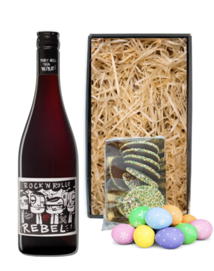 Rock 'n Rolle Paaspakket Rebel Red 75CL met Paaseitjes en Paasflikken