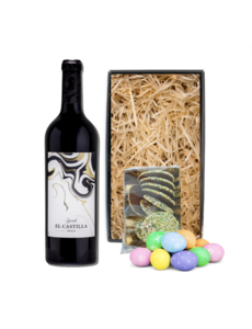 El Castilla Paaspakket Rood Syrah 75CL met Paaseitjes en Paasflikken