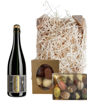 Kolonne Null Alcoholvrij Paaspakket Sparkling White 37,5CL met Luxe Paaschocolade en Bonbons