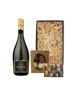 Nozeco Alcoholvrij Paaspakket Sparkling White 75CL met Luxe Paaschocolade en Bonbons