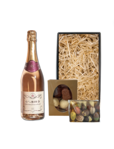 OddBird Alcoholvrij Paaspakket Sparkling Rosé 75CL met Luxe Paaschocolade en Bonbons