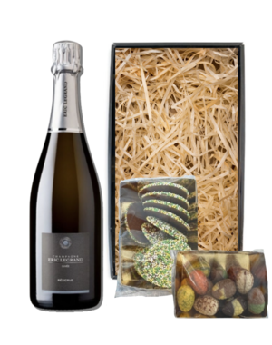 Eric Legrand Paaspakket Champagne Brut 75cl met Luxe Paaschocolade  & Paasflikken