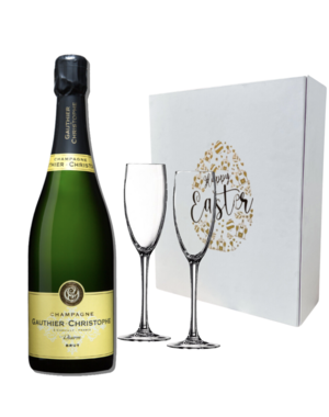 Gauthier-Christophe Brut Reserve 75CL met 2 flutes Paasgeschenkdoos