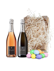 Eric Legrand Paaspakket Champagne Brut & Rosé 37,5CL met Paaseitjes