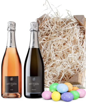 Eric Legrand Paaspakket Champagne Brut & Rosé 37,5CL met Paaseitjes