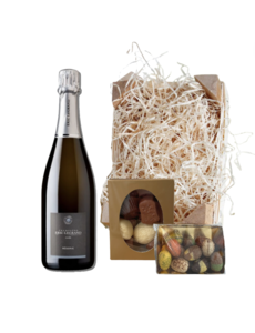 Eric Legrand Paaspakket Champagne Brut 37,5CL met Luxe Paaschocolade en Bonbons