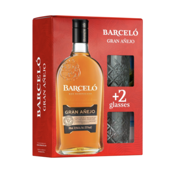 Barcelo Gran Anejo met 2 glazen