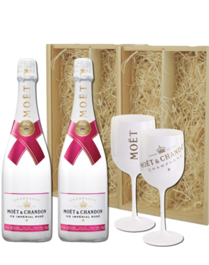 Moët & Chandon Ice Rosé in Geschenkkist 2x 75CL + 2 Glazen