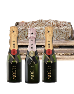 Moët & Chandon Geschenkkratje 2 x Mini Brut & Rosé 1x20CL