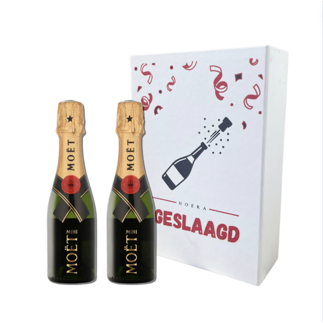 Moët & Chandon Geslaagd doos met 2 Impérial Champagnes Brut / Rosé 20CL