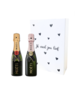 Moët & Chandon "Ik vind jou Lief" Piccolo 1x Rosé 20cl 1x Brut 20cl geschenkdoos