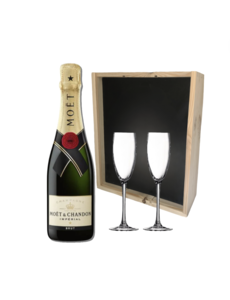 Moët & Chandon Brut Impérial in Geschenkkist + 2 flutes 75CL