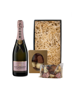 Moët & Chandon Champagne Rosé 75CL Valentijnspakket met Chocolade